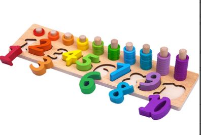 Jaques of London Wooden "Count & Stack" Montessori Educational Toy