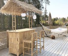 Bar Stools Set Bamboo (2pcs)