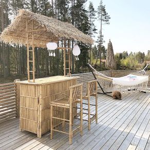 Bar Stools Set Bamboo (2pcs)