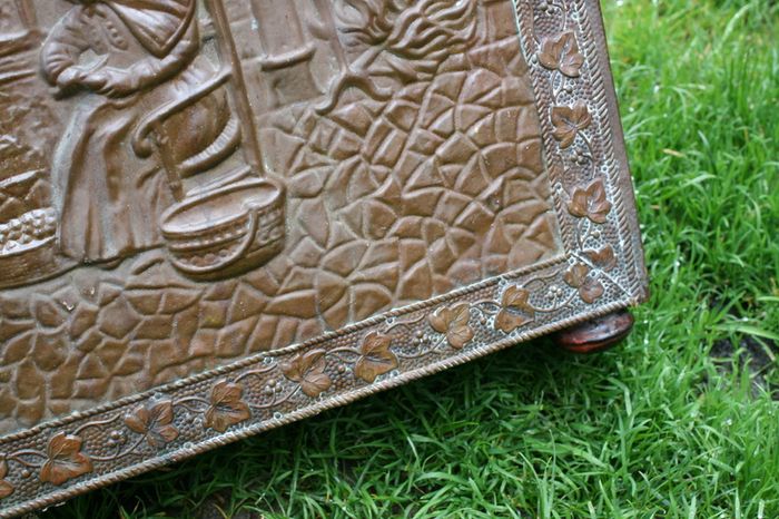 Vintage Hammered Brass Fireplace  Box 20" x 16" x 7"