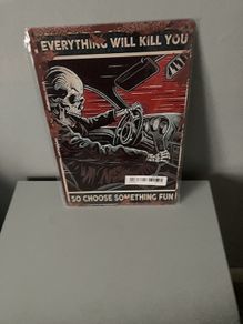 Metal Skeleton Plaque