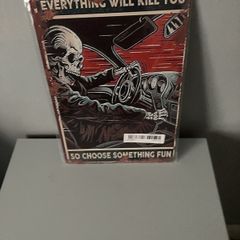 Metal Skeleton Plaque