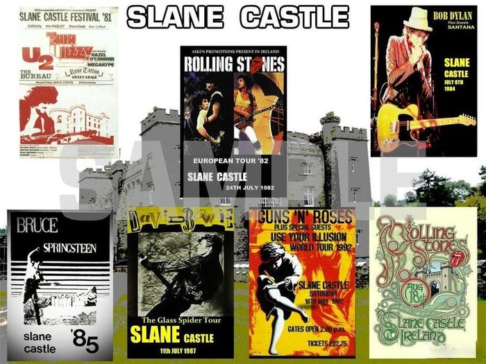 Slane Castle concert poster collage A3 Size reproduction