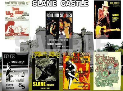 Slane Castle concert poster collage A3 Size reproduction