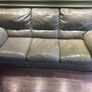 Soft Green 100% Leather Couch Image 2