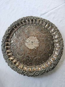 Antique silver plated tray