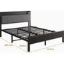 King Size Bed Frame with Storage Wooden Headboard,Heavy Duty Metal Upholstered Platform Bed Frame King Size,Mattress Base/Sturdy Steel Slat Support/Under-bed Storage/Noise Free/Black Image 9