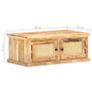 Coffee Table 90x50x35 cm Solid Mango Wood and Natural Cane Image 2