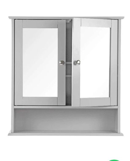 Grey Wall Mounted Bathroom Mirror Cabinet Great Condition