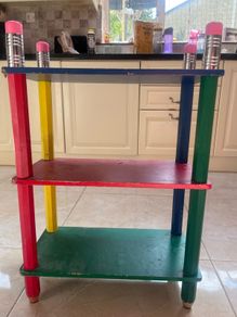 Crayon themed 3 shelf kids table