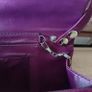 Grape/Burgundy satin bag with diamonds cluster. Image 6