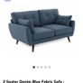 Navy Blue 2 Seater Sofa Image 3