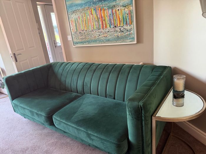 green 3 seater couch