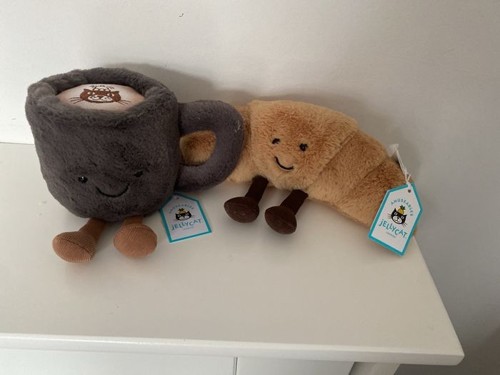New JELLYCAT Amuseables Cup of Coffee & Amuseables Croissant