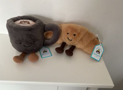New JELLYCAT Amuseables Cup of Coffee & Amuseables Croissant
