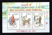 1991 Ireland Stampa Members Souvenir No 52 on 1991 Transport in Ireland Cycles Commemorative Stamps Miniature Sheet Mint Never Hinged (MNH)