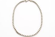 925 Vintage Italian Sterling Silver Box Chain Bracelet