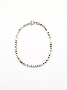 925 Vintage Italian Sterling Silver Box Chain Bracelet