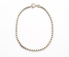 925 Vintage Italian Sterling Silver Box Chain Bracelet