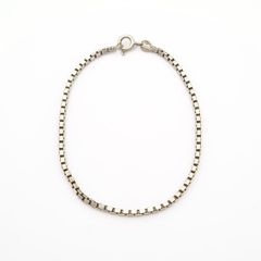 925 Vintage Italian Sterling Silver Box Chain Bracelet