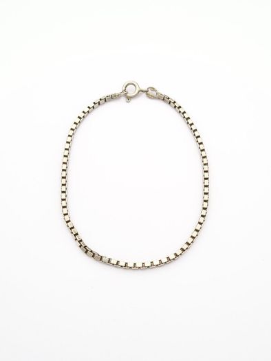 925 Vintage Italian Sterling Silver Box Chain Bracelet