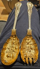 Vintage Epns Serving Spoon and Folk