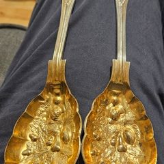 Vintage Epns Serving Spoon and Folk