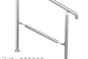 5 Step Railing Stainless Steel Transitional Handrail fit for Level Surface and 1 to 5 Steps Adjustable Stair Railing Indoor Outdoor Step Railings 99.8 kg Capacity