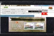 1999 Ireland Maritime History: Titanic Commemorative Stamp Miniature Sheet Commemorative Stamps, Stamp Presentation Pack