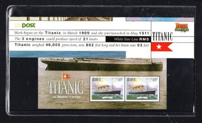 1999 Ireland Maritime History: Titanic Commemorative Stamp Miniature Sheet Commemorative Stamps, Stamp Presentation Pack