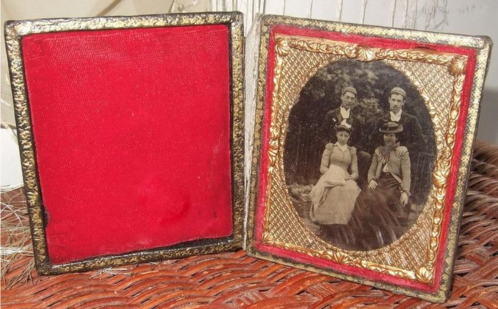 Pair of Rare Antique 1850s Cased Photographs