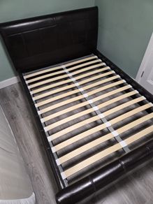 leatherette double bed frame
