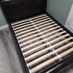 leatherette double bed frame