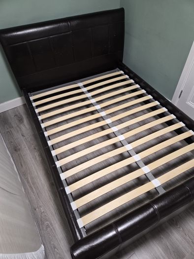 leatherette double bed frame
