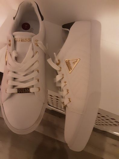 ladies Guess white runners