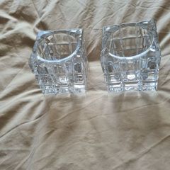 Glass Tealight Candle Holders X 2