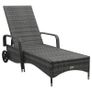 Sun Lounger with Wheels Poly Rattan Grey Image 5