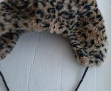 Fur hat new leopard print adult