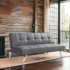 Dark grey fabric folding 3 seater Sofa bed.Carlux