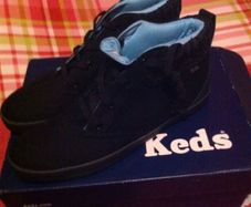 Black designer keds black trainers/boots