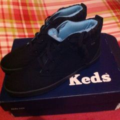 Black designer keds black trainers/boots