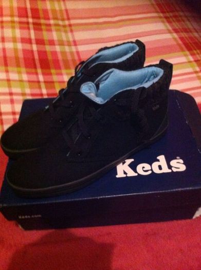 Black designer keds black trainers/boots