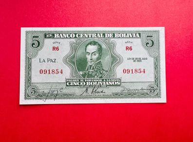 Bolivia  5  Bolivianos  1928  PICK  129  . ( Uncirculated )