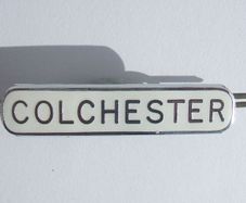 SALVATION ARMY (Christian organisation) - a vintage Corps name badge for COLCHESTER (1970s or earlier)