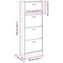 Shoe Cabinet Smoked Oak 59x17x150 cm Engineered Wood Image 4