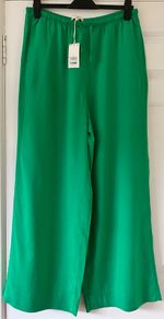 BNWT Ladies Green Linen Mix Palazzo Trousers by Next
