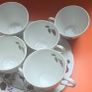 18 Piece Incomplete Cmielow porcelain Teaset made in Poland Vintage 50s 60s Old Rose Design Teaset HTF Image 4