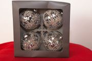 4 X Christmas Tree Decorations with Glitter