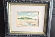 Framed Original Watercolour Howth Head from Dollymount by Maire Flanagan