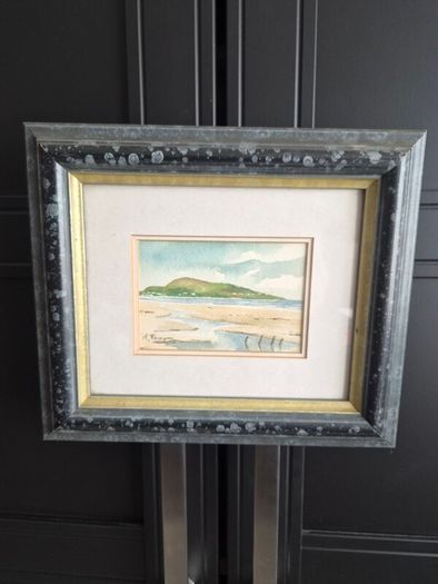 Framed Original Watercolour Howth Head from Dollymount by Maire Flanagan